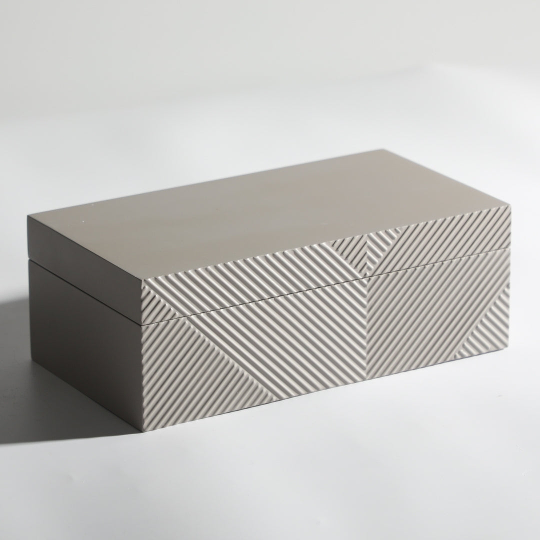 Elegant Grey Resin Storage Box