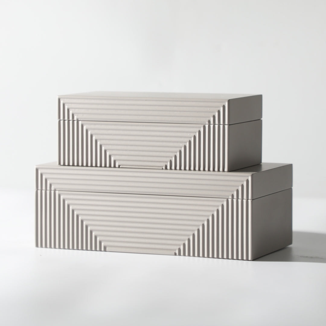 Elegant Grey Resin Storage Box