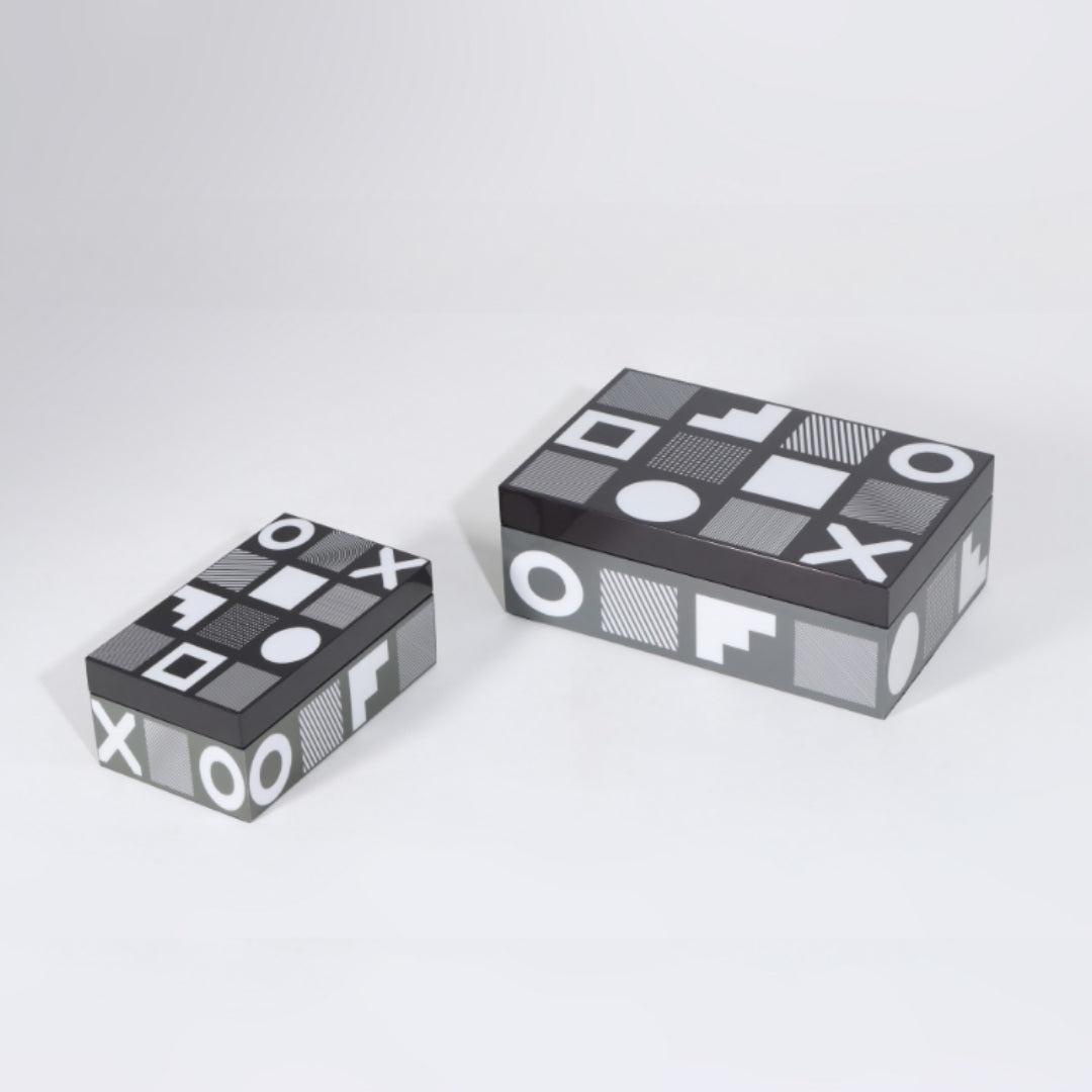 Contemporary Black & White MDF Storage Box