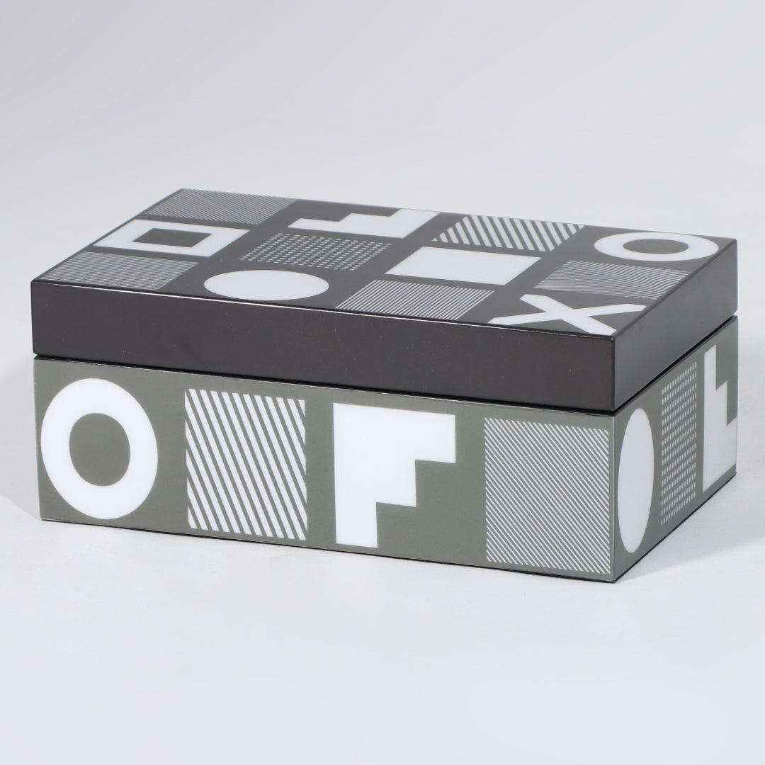 Contemporary Black & White MDF Storage Box