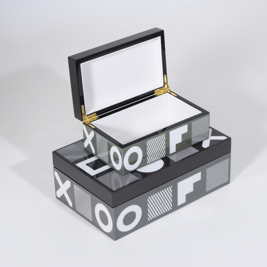 Contemporary Black & White MDF Storage Box