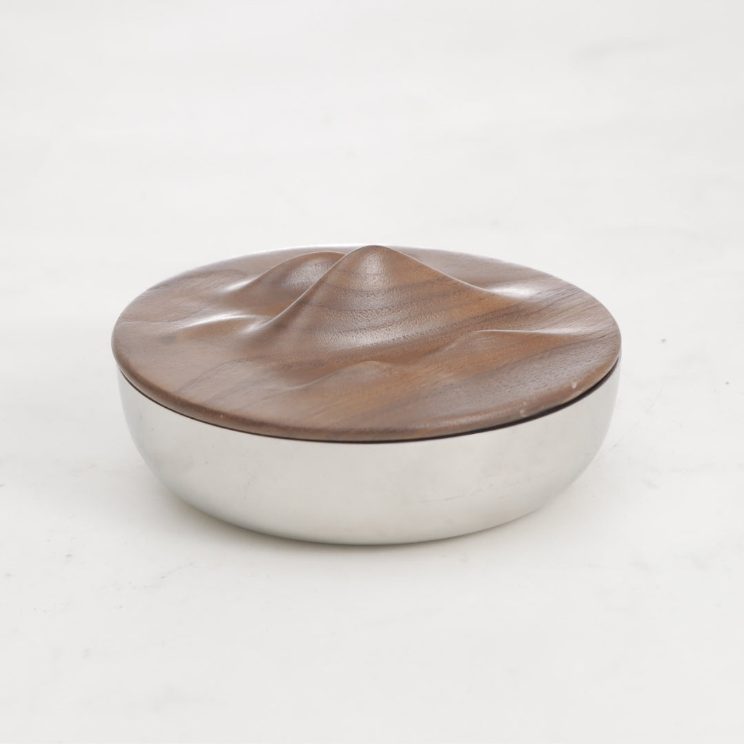 Woodland Opulence Silver & Walnut SS Steel Storage Box