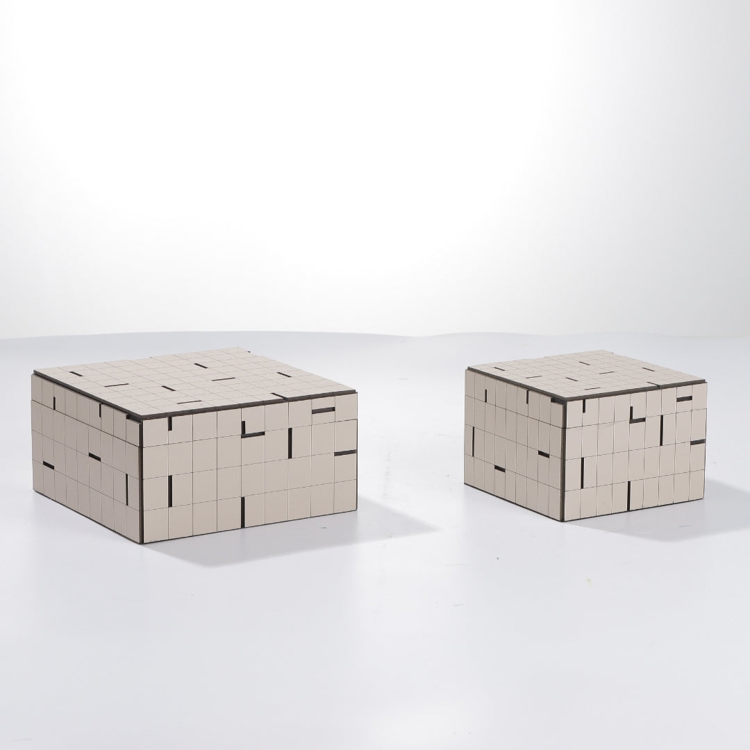 Stylish Beige Leather Square Storage Box