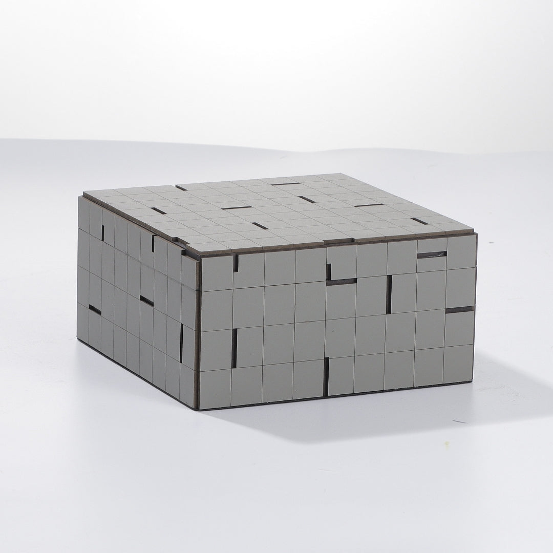 Modern Grey Leather Storage Box