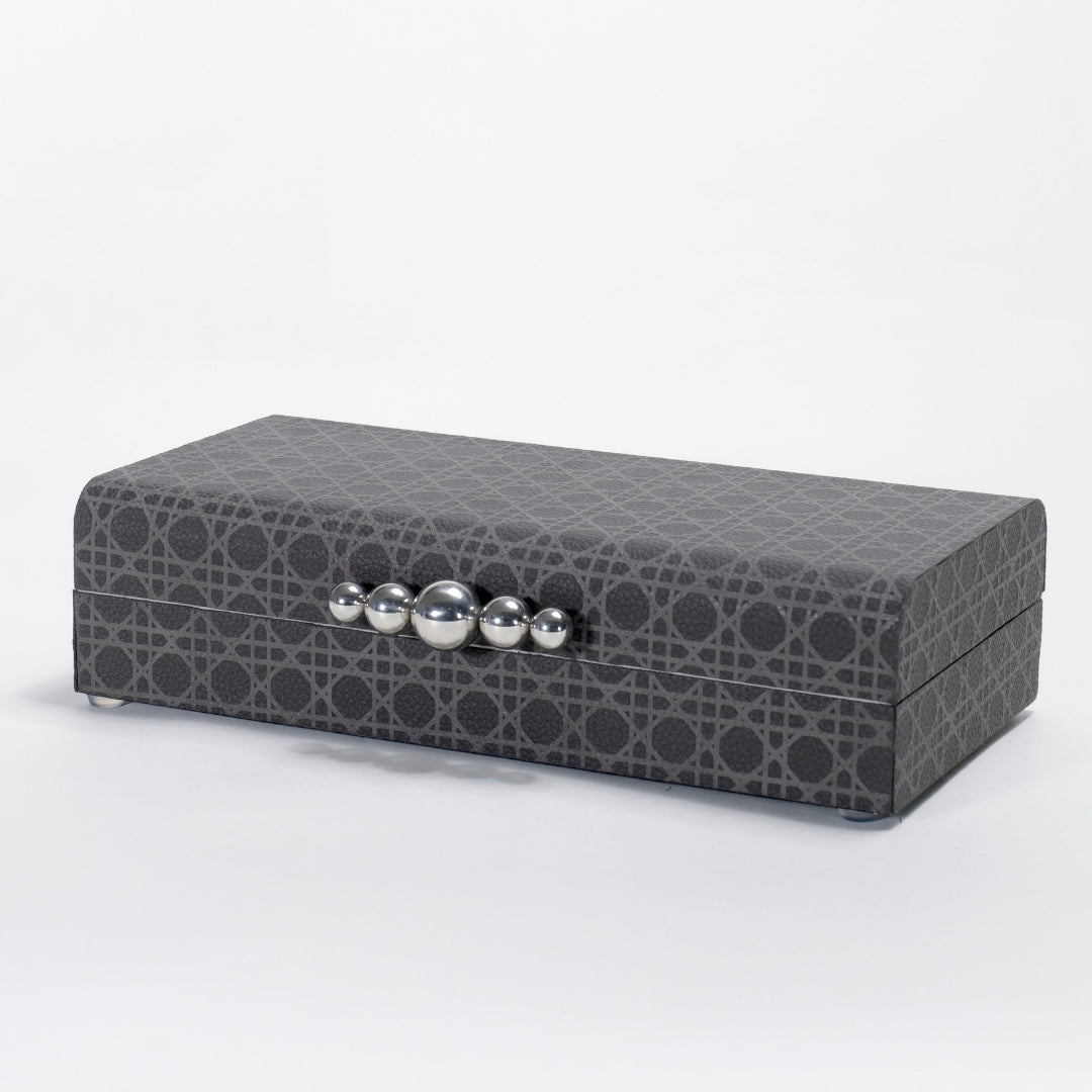 Luxurious Black PU Leather Square Storage Box