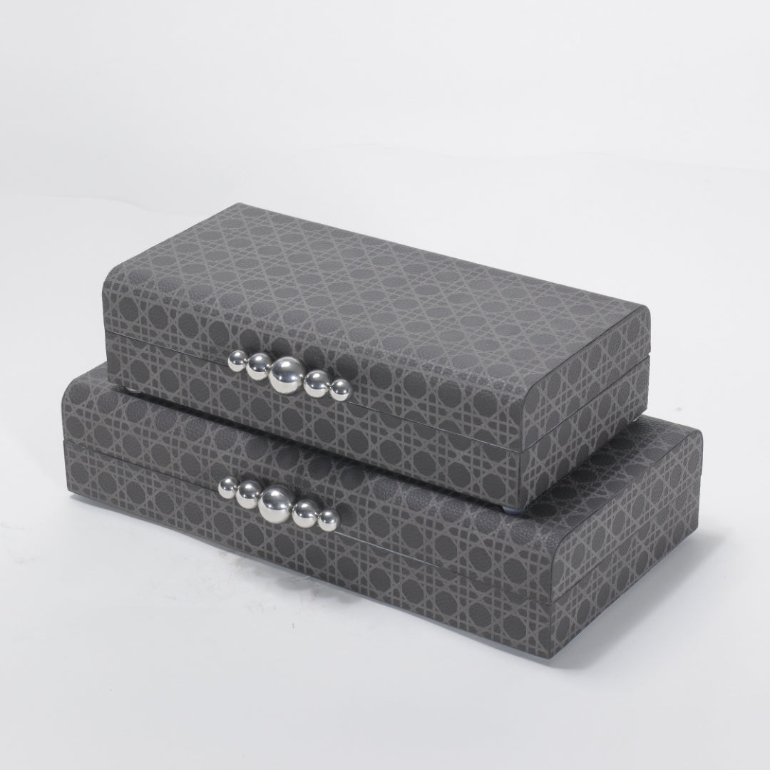 Luxurious Black PU Leather Square Storage Box