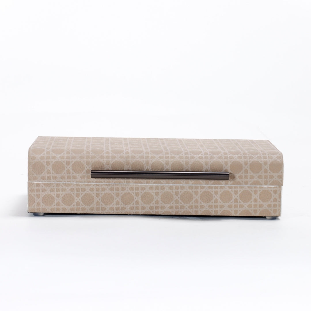 Chic Storage Companion Beige Leather Storage Box
