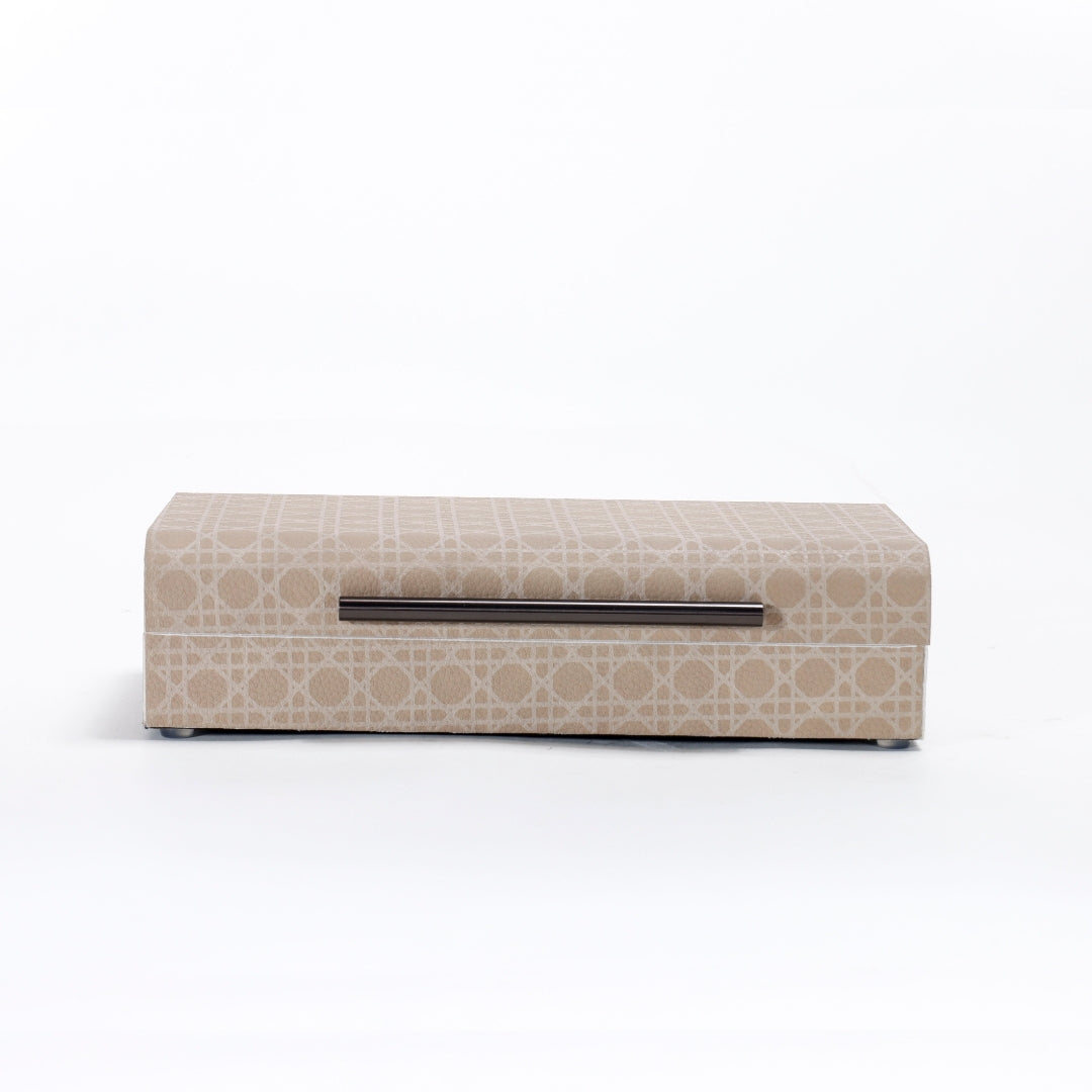 Chic Storage Companion Beige Leather Storage Box