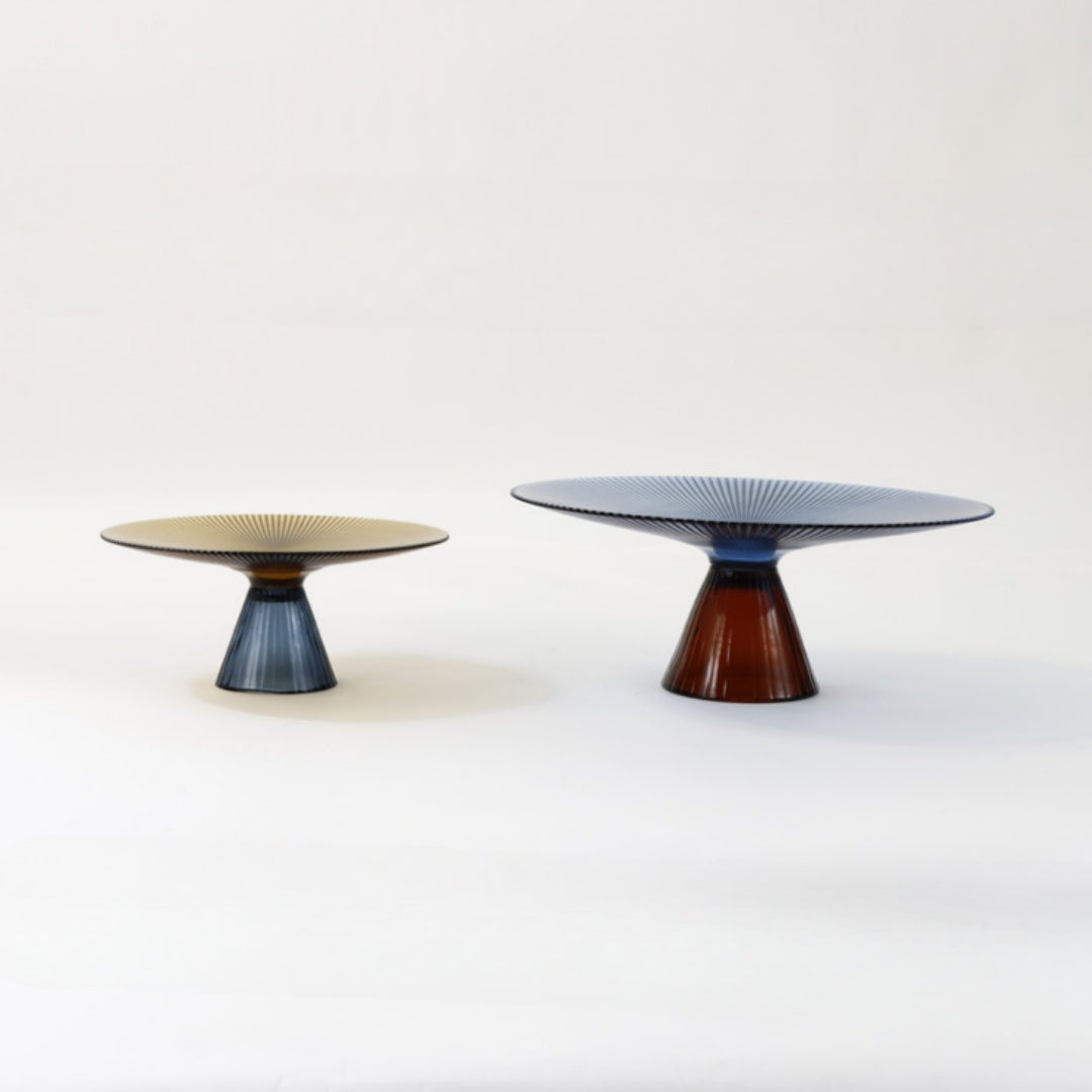 Azure Breeze & Champagne Dreams Glass Fruit Bowl