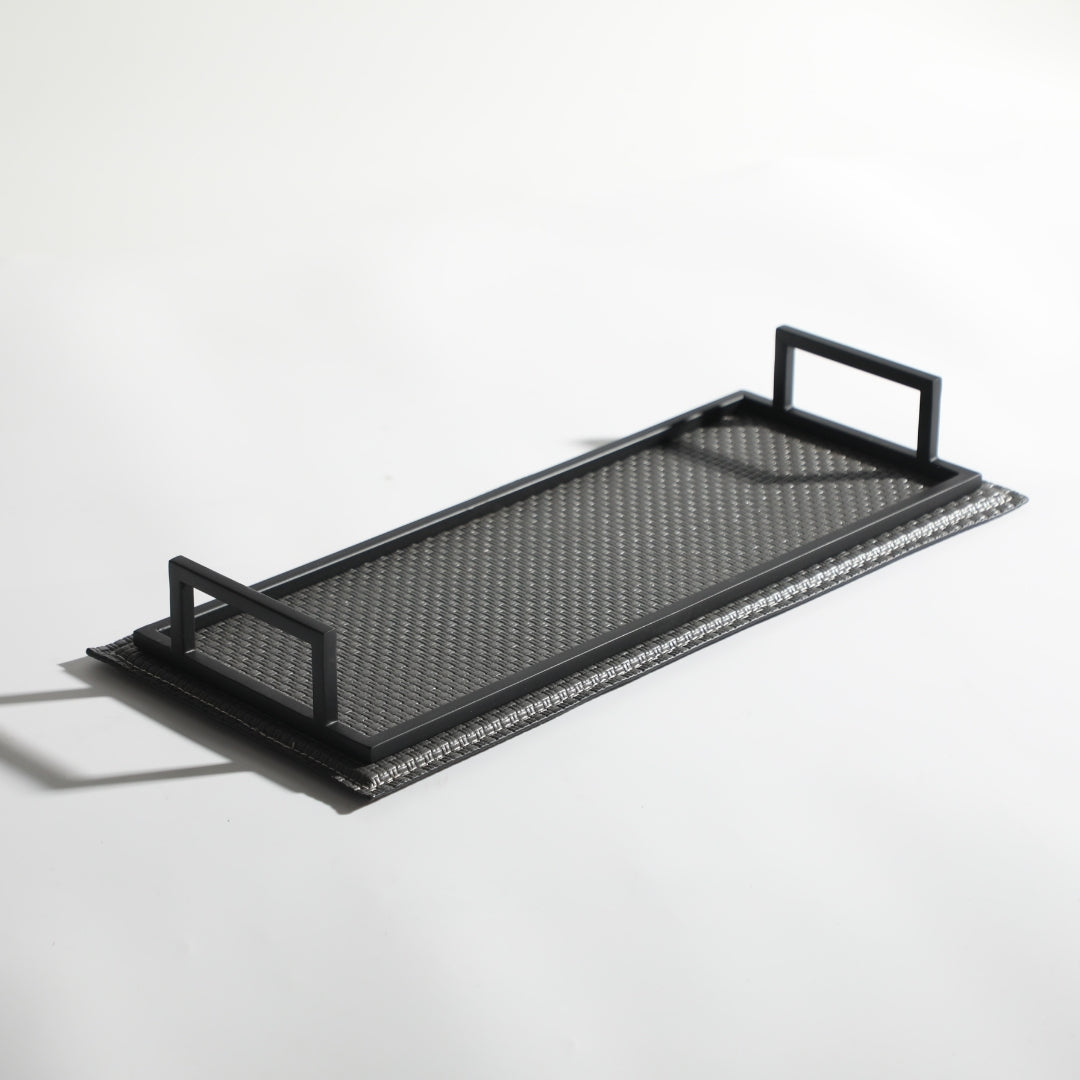 Majestic Grey Leather Classic Decorative Tray