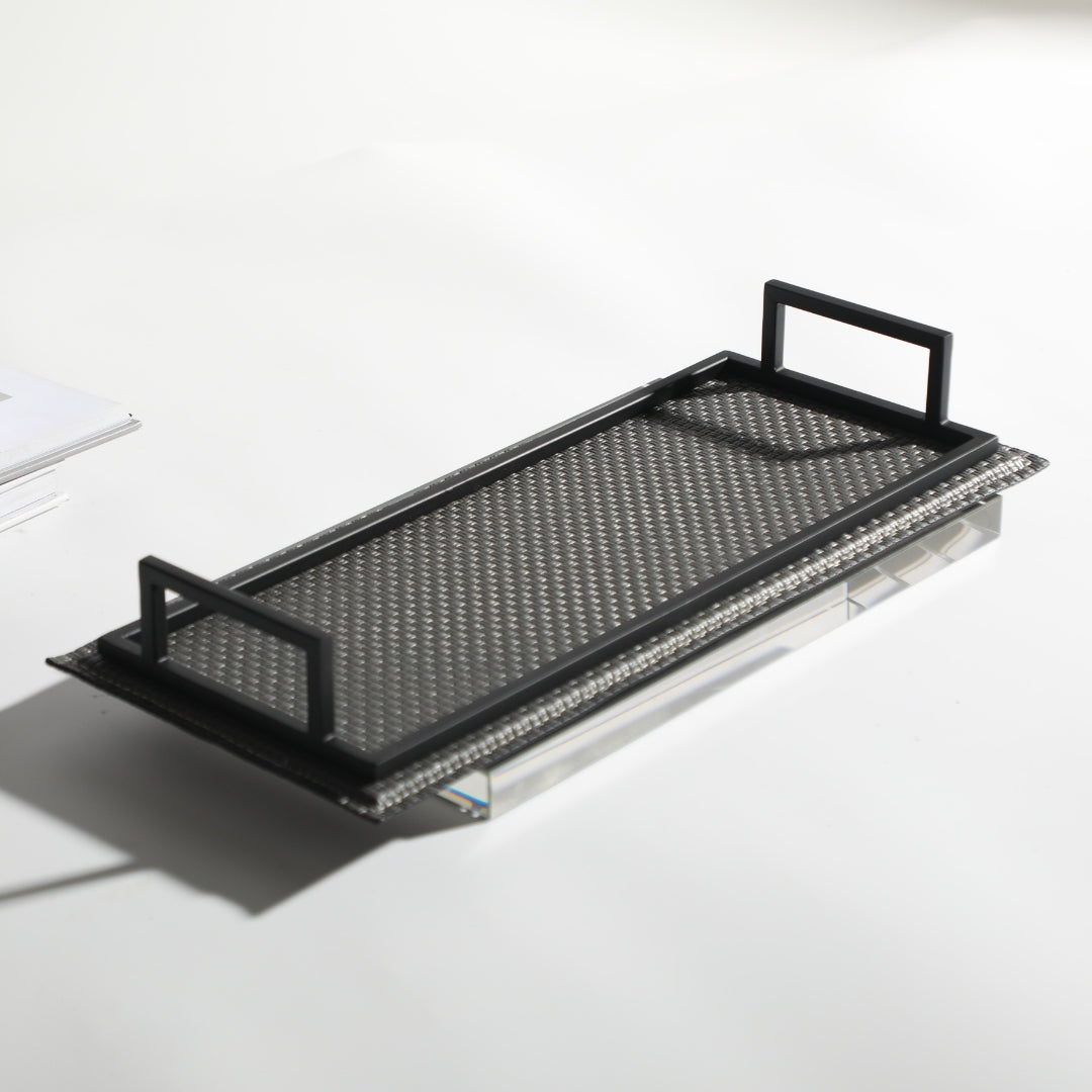 Majestic Grey Leather Classic Decorative Tray
