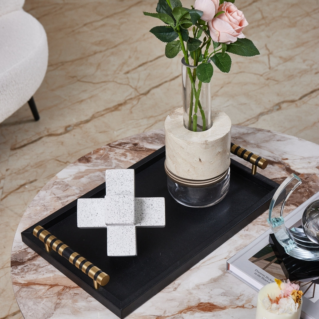 Opulent Leather Serving Decorative Tray