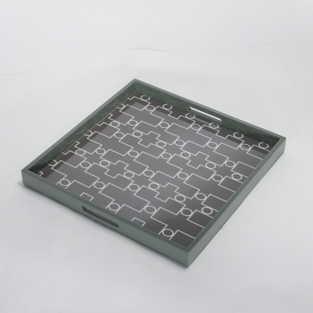 Ethereal Geometry Graphic Decorative Tray
