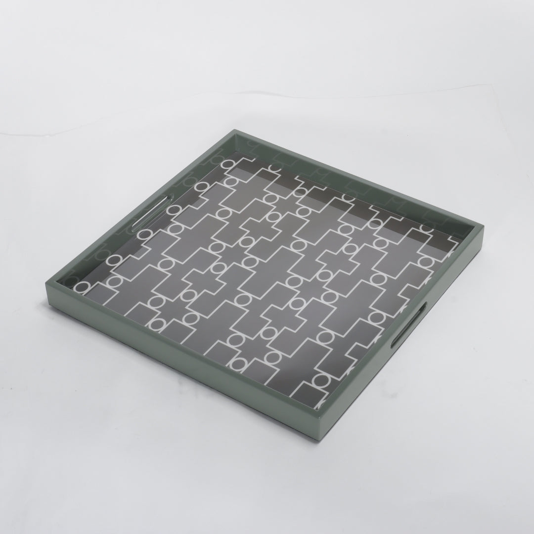 Ethereal Geometry Graphic Decorative Tray