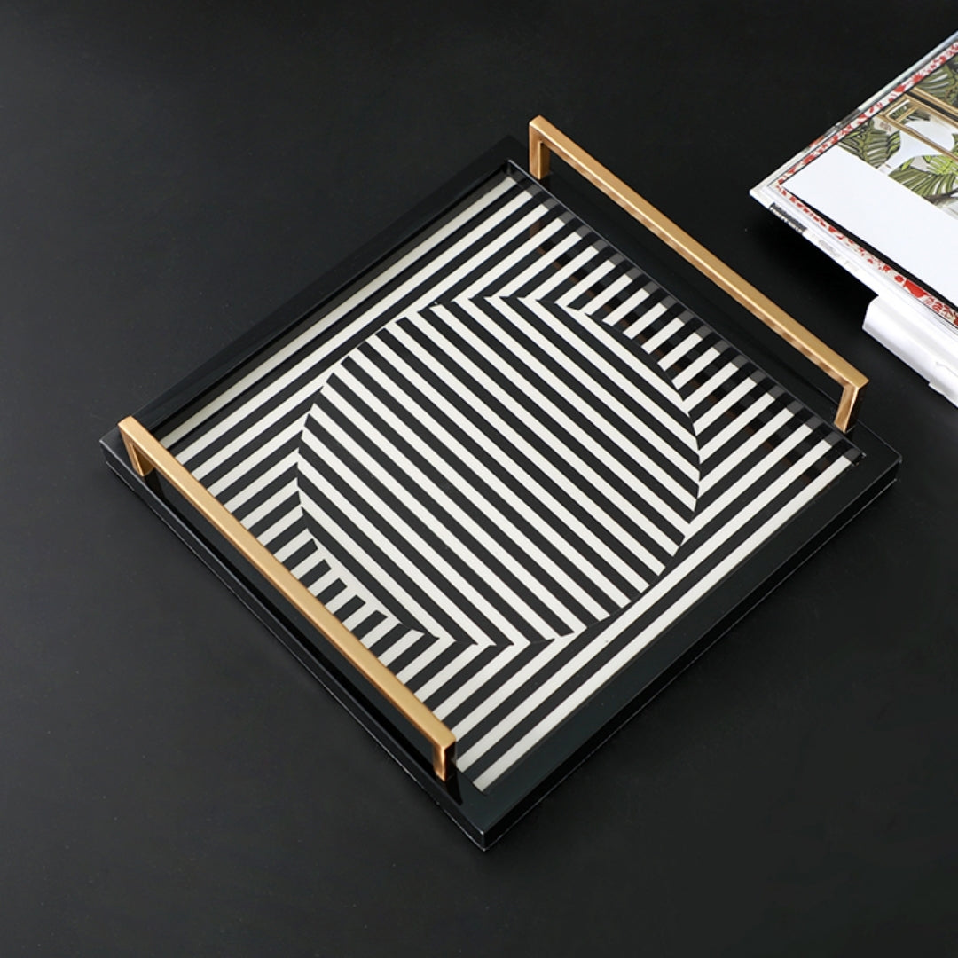 Symphony of Contrast Square Decorative Tray