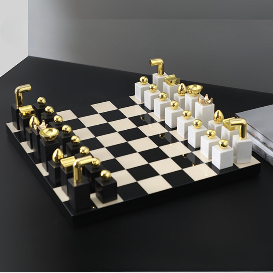 Majestic Marble & Ebony Symphony Chessboard