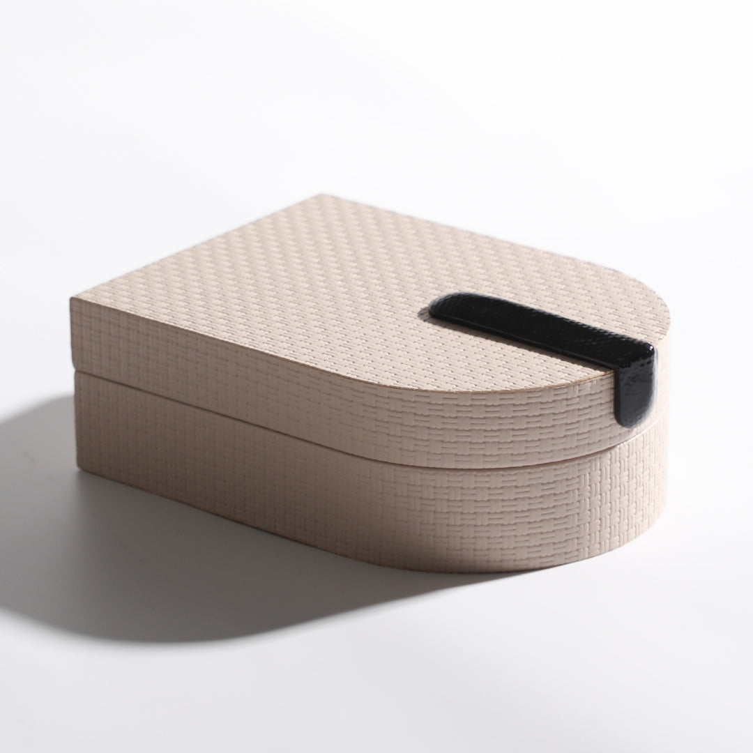 Elegant Milk White PU Leather and MDF Storage Box
