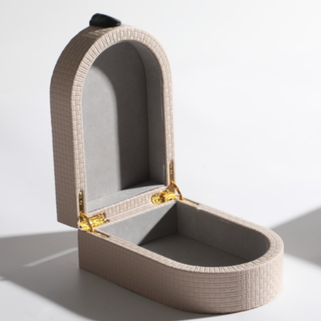 Elegant Milk White PU Leather and MDF Storage Box