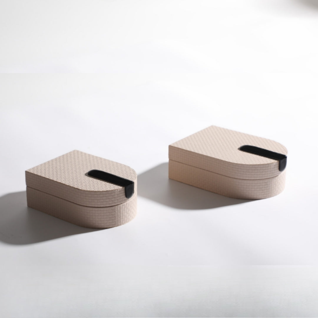 Elegant Milk White PU Leather and MDF Storage Box