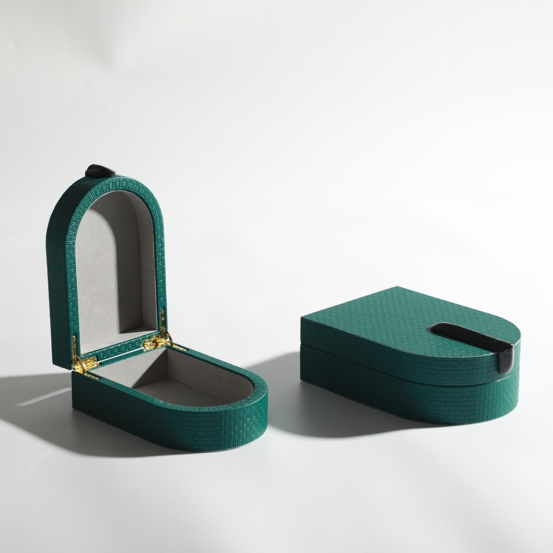 Chic Green PU Leather and MDF Storage Box
