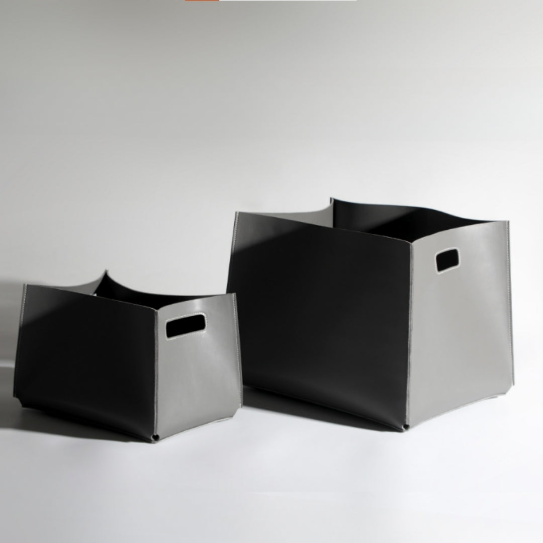 Sleek Storage Companion Grey Micro-Fiber Leather Storage Bag