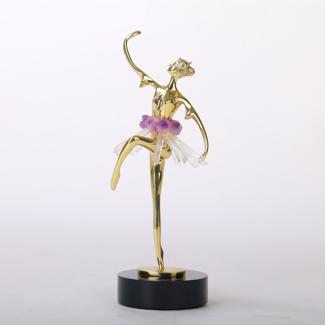 Dancing Dreams Purple Brass, Stone & Crystal Dancer Ornament