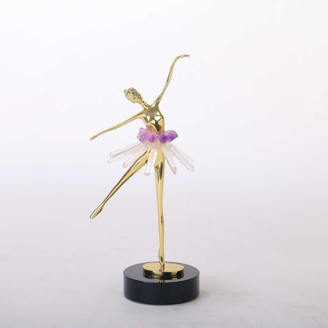 Dancing Dreams Purple Brass, Stone & Crystal Dancer Ornament