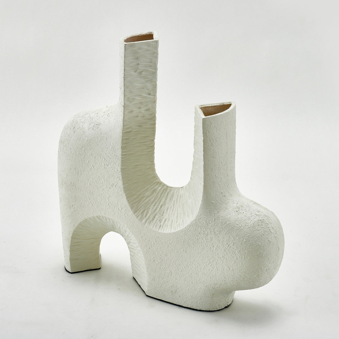 Beige Tranquility Resin Vase