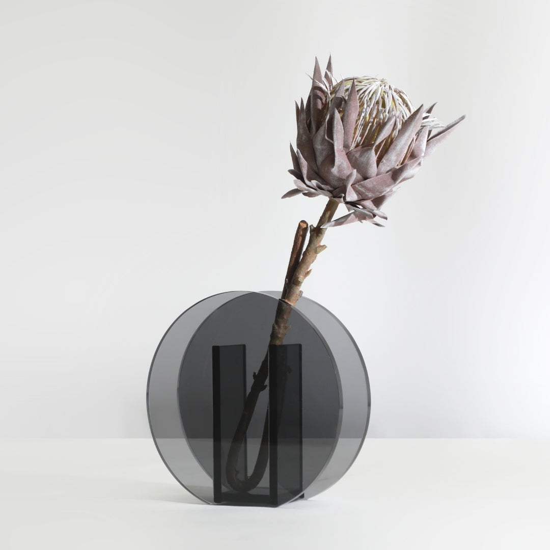 Misty Sunset Glow Horizon Glass Vase