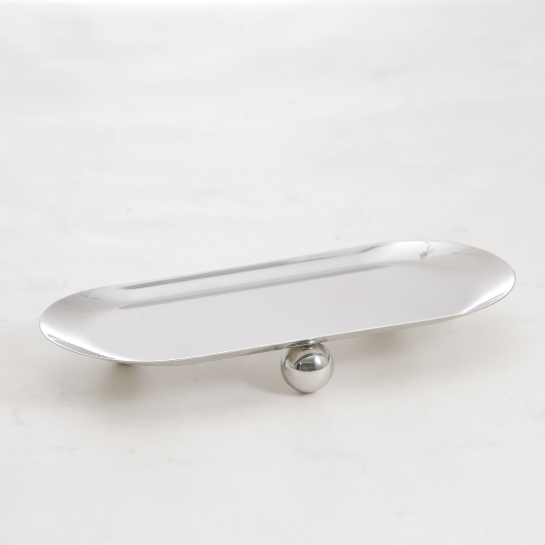 Serenity in Silver Ballad Steel Decorative Tray