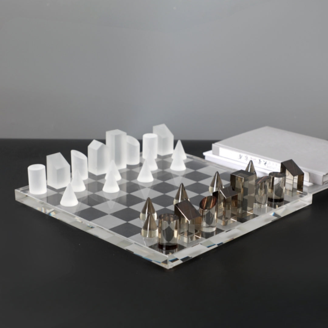 Ebon-Clear Regalia The Crystal Chess Masterpiece Chessboard
