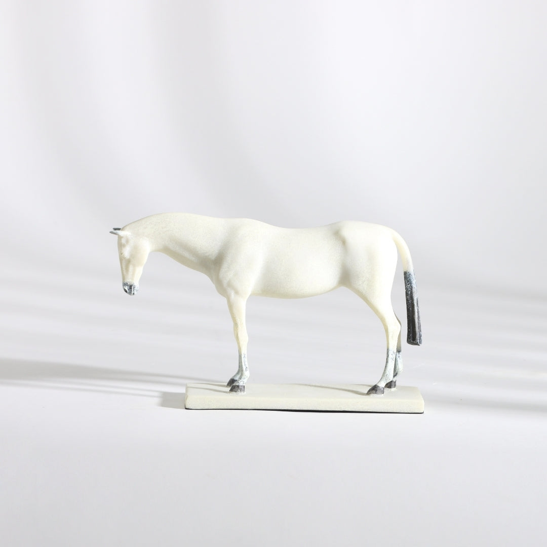 Equine Elegance Ivory Resin Horse Sculpture