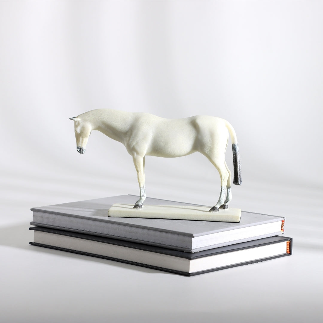 Equine Elegance Ivory Resin Horse Sculpture