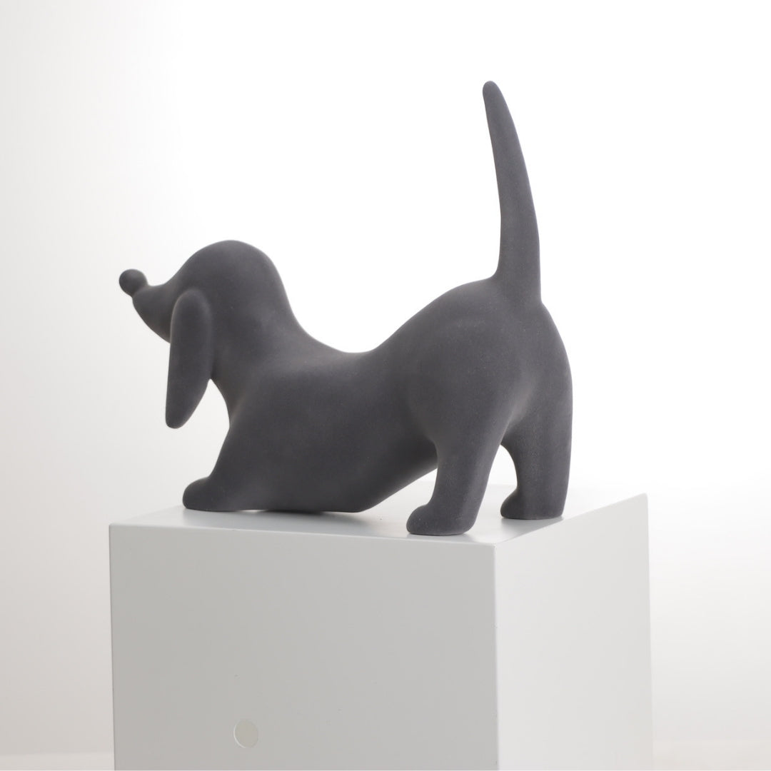 Eternal Companions Black Resin Dog Sculpture