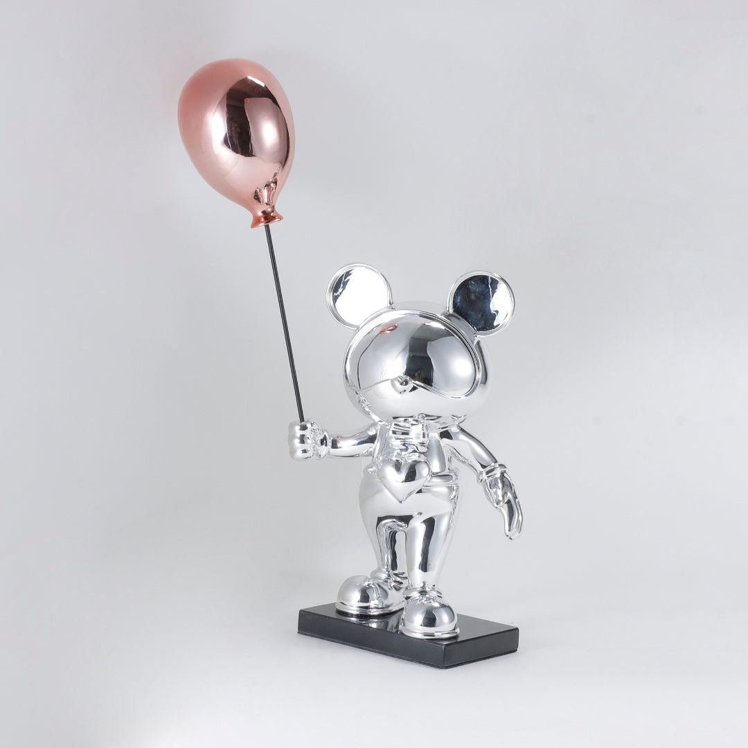 Whimsical Reverie Silver Resin Cartoon Sculpture