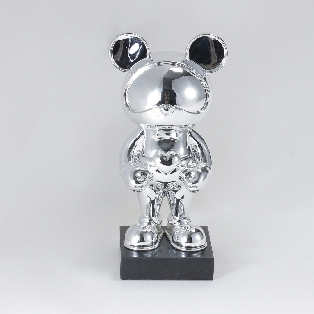 Whimsical Reverie Silver Resin Cartoon Sculpture