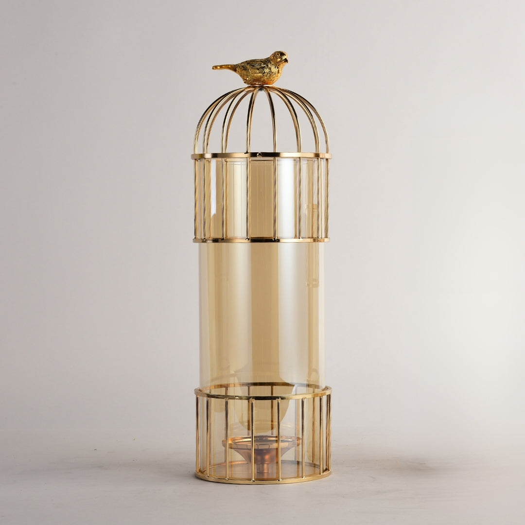 Gilded Lantern Candle Holder