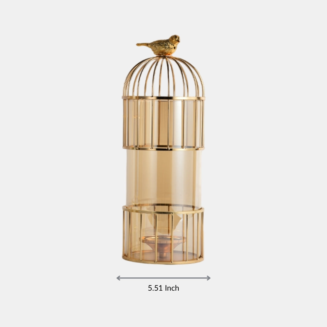 Gilded Lantern Candle Holder