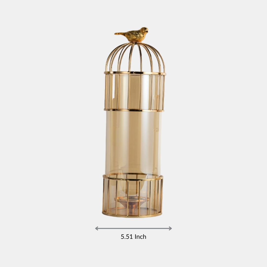 Gilded Lantern Candle Holder