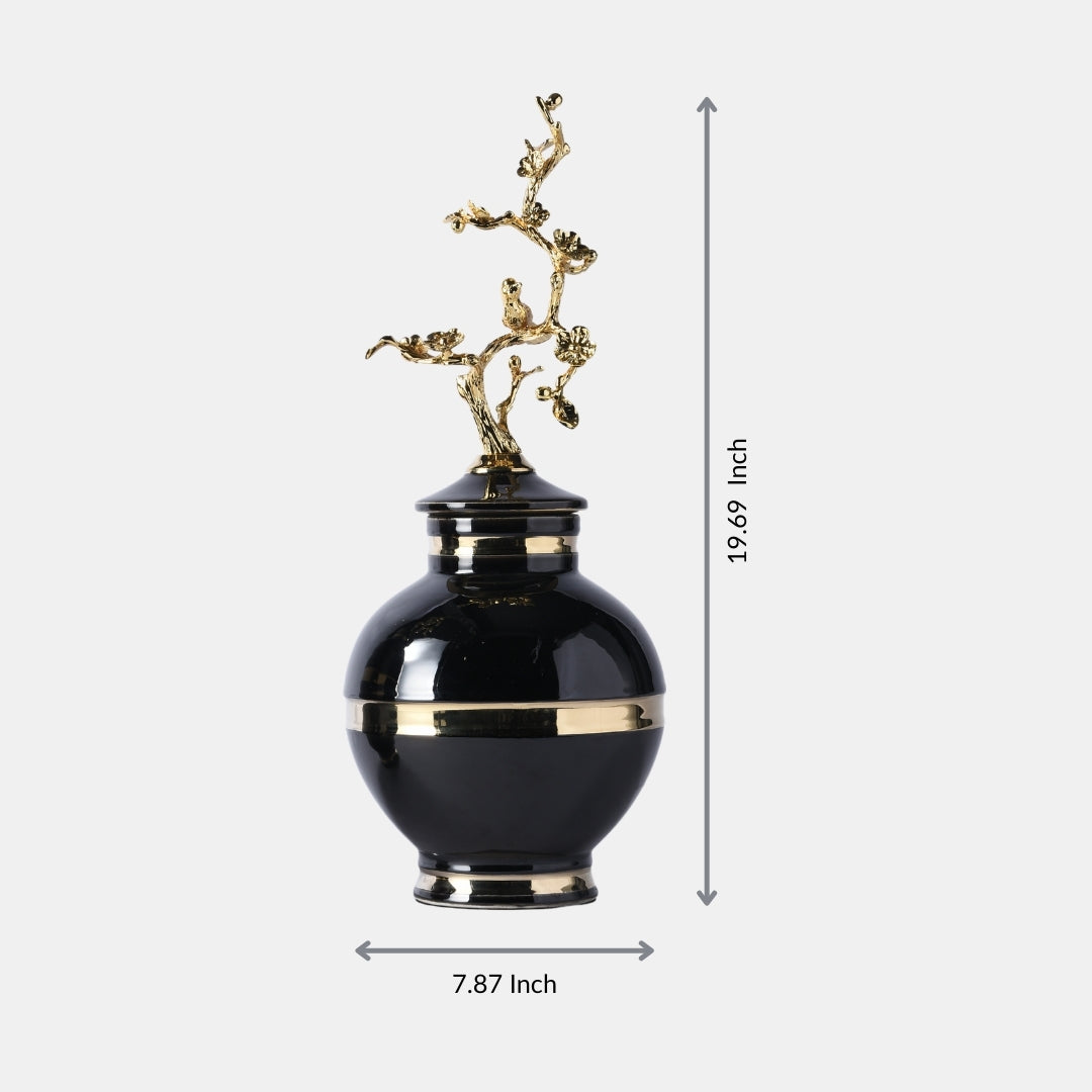 Gloden Midnight Bloom Decorative Vase