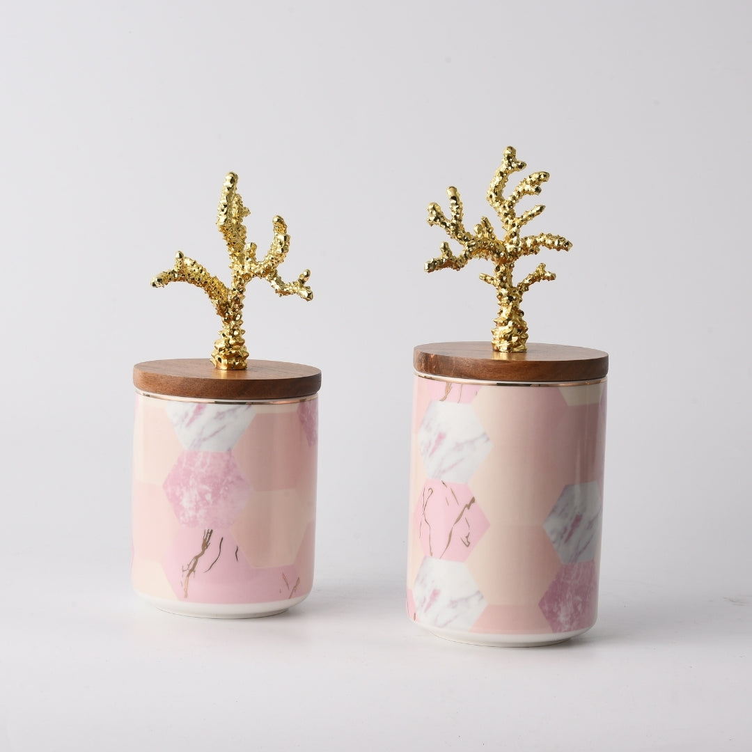 Blush Golden Grove Storage Jar