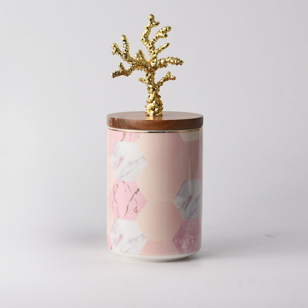 Blush Golden Grove Storage Jar