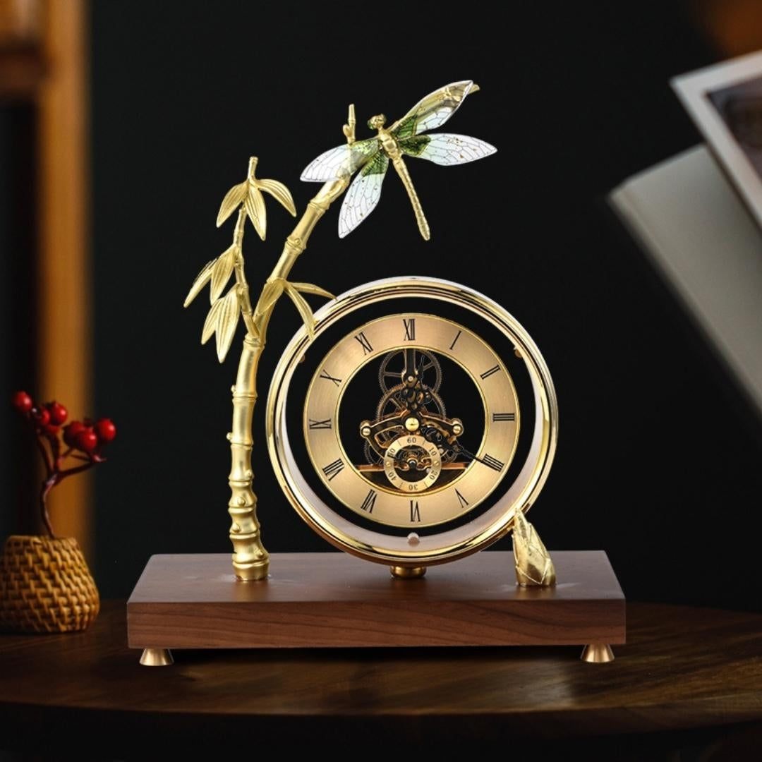 Gilded Tropical Timepiece Clock Ornament