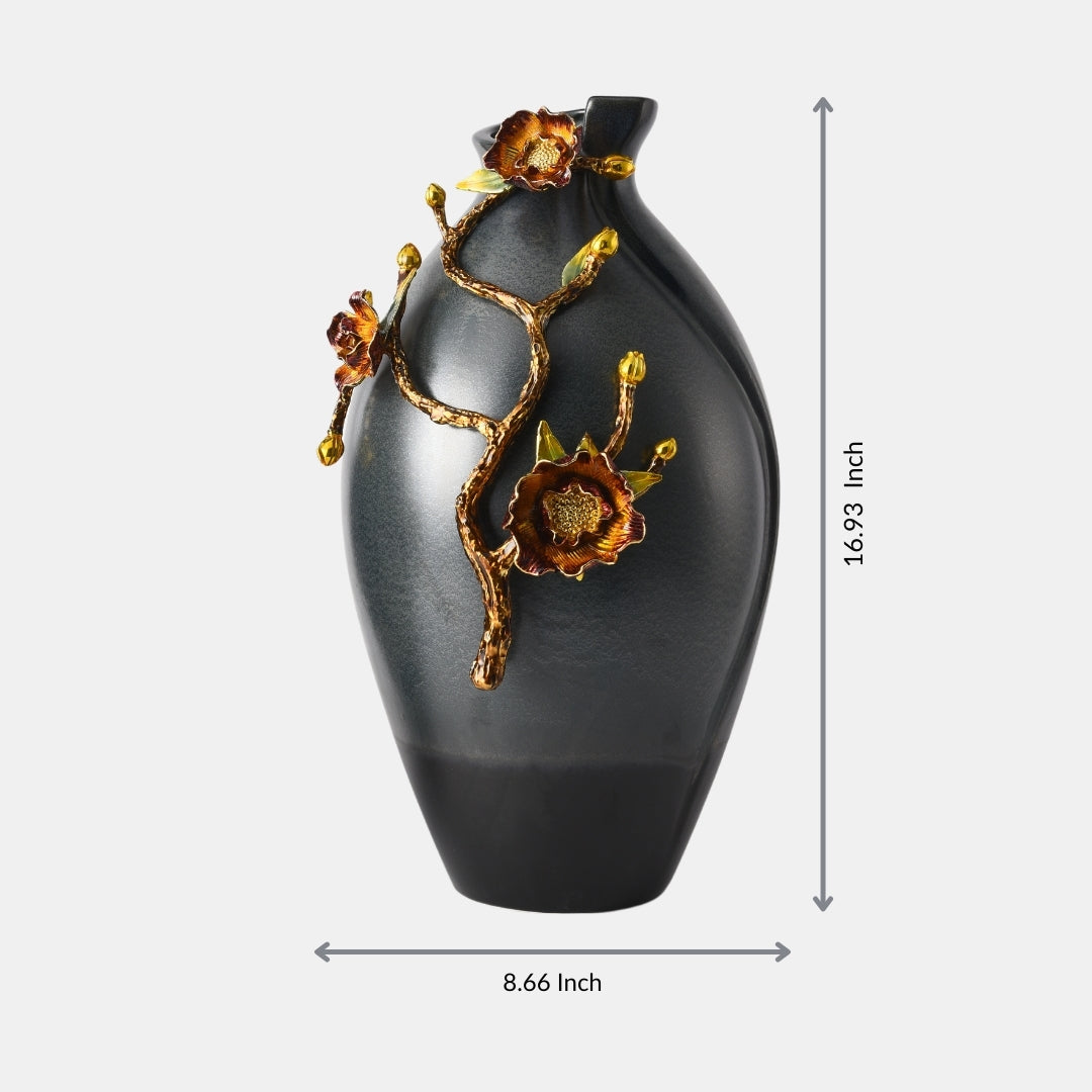 Ebony Blossom Enchantment Flower Vase