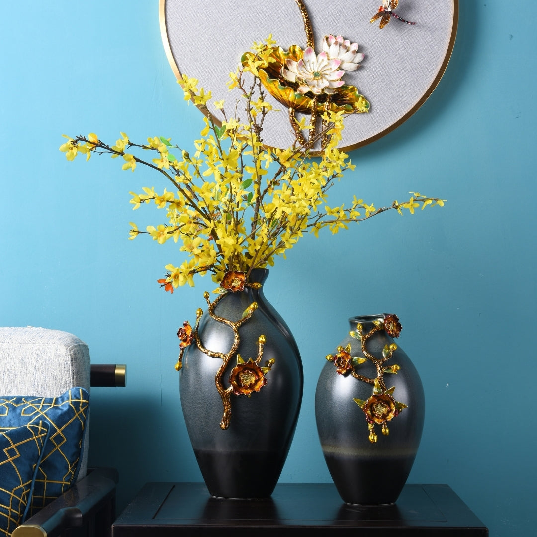 Ebony Blossom Enchantment Flower Vase