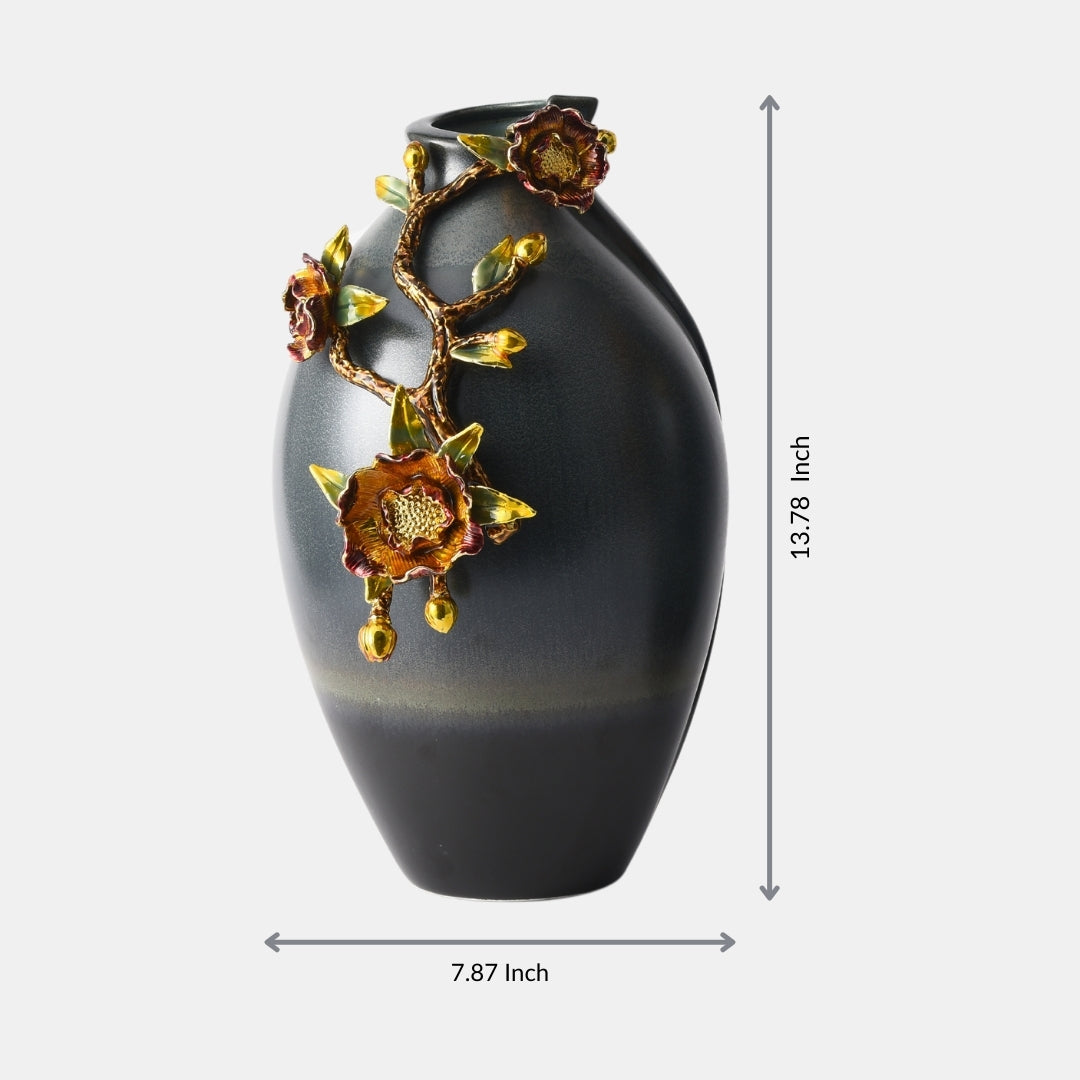 Ebony Blossom Enchantment Flower Vase