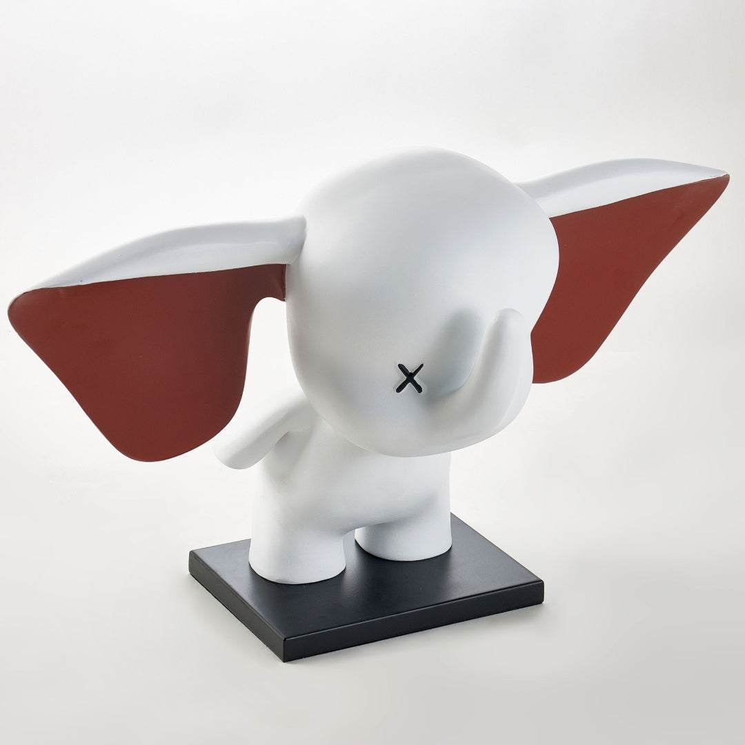 Majestic Ivory White Resin Elephant Sculpture