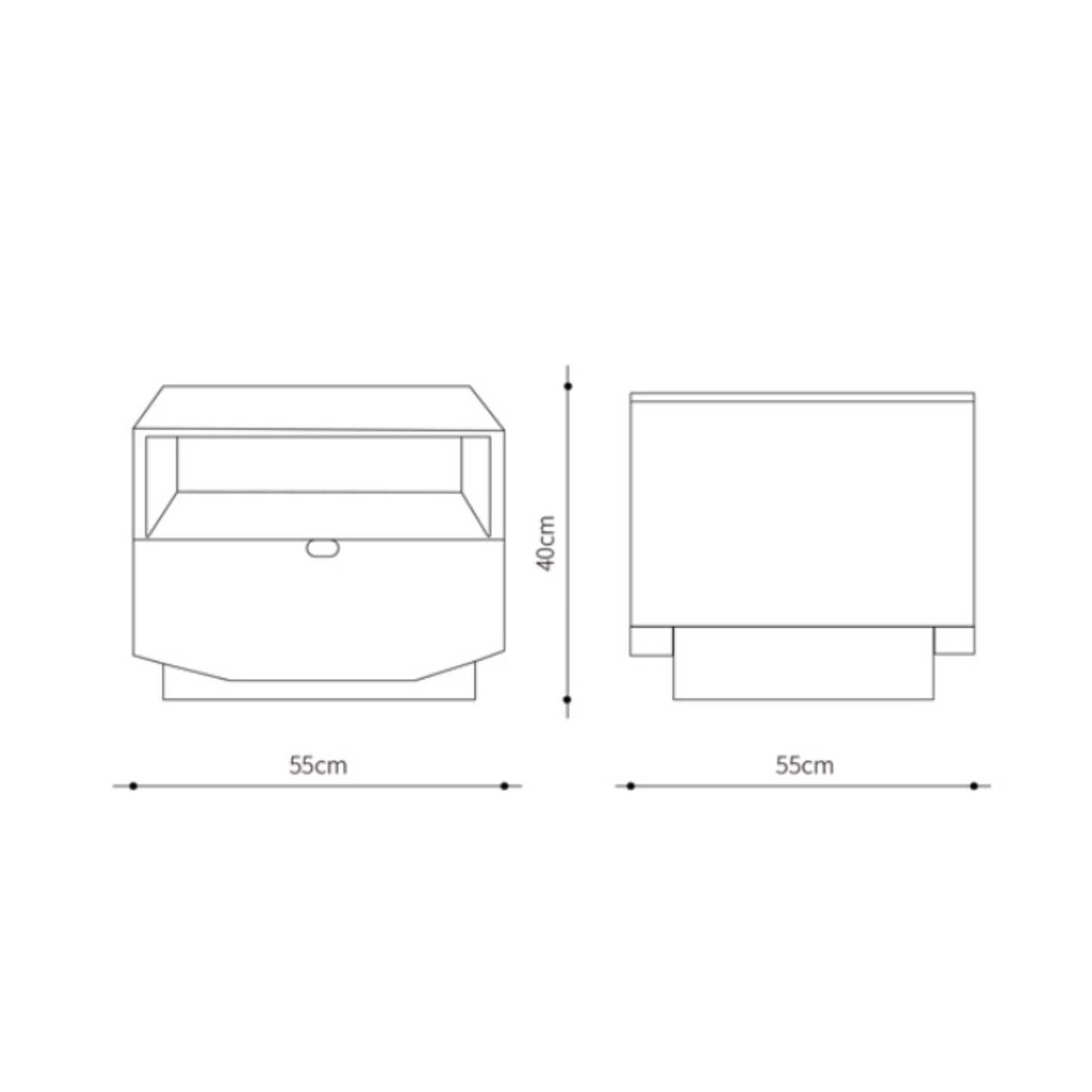 Oasis Bedside Table - Jazz White