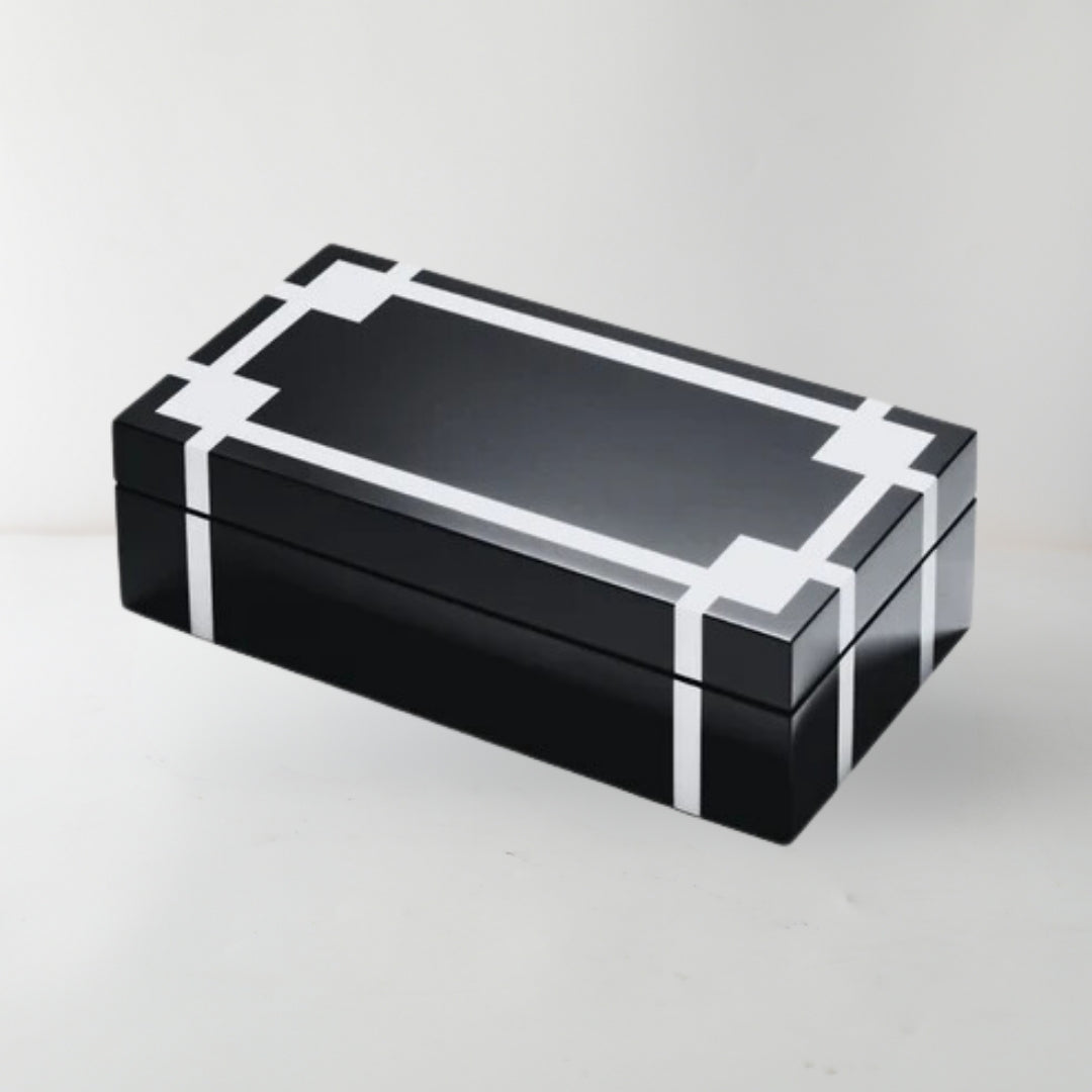 Chic Black & White MDF Jewelery Box Storage Box