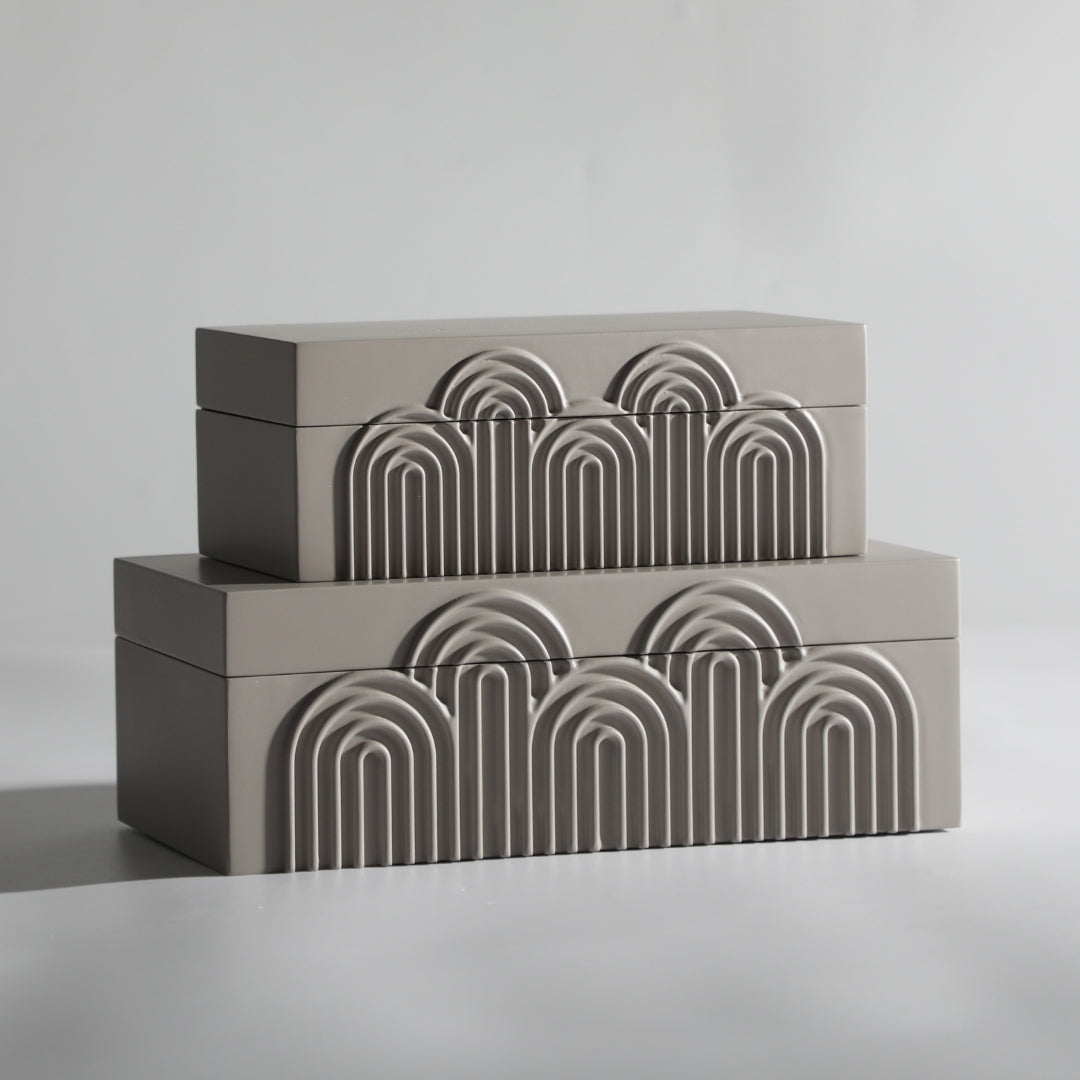 Contemporary Grey Resin Storage Box